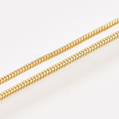 Brass Round Snake Chain Necklace Making MAK-T006-11A-G-1