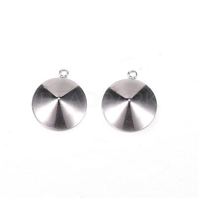 Tarnish Resistant 201 Stainless Steel Pendant Rhinestone Settings STAS-N0014-04P-1