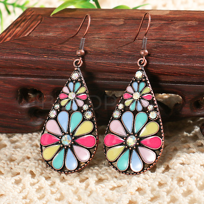 Bohemian Alloy Enamel Dangle Earrings FS-WG2DAA9-16-1
