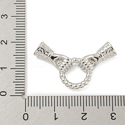 Brass Micro Pave Cubic Zirconia Fold Over Clasps KK-P277-42P-1