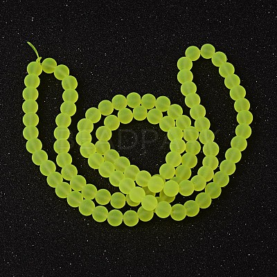 Baking Paint Transparent Glass Bead Strands GLAA-S031-8mm-30-1
