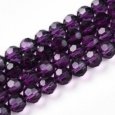 Baking Paint Transparent Glass Beads Strands DGLA-A035-T8mm-A09-1