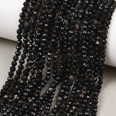 Natural Black Tourmaline Beads Strands G-D320-A04-3mm-02-1