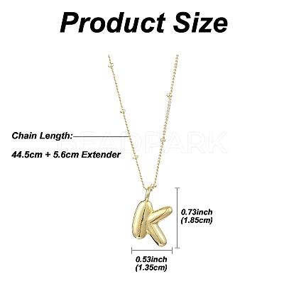 1Pc Initial Letter Brass Pendant Necklaces NJEW-YW0001-24K-1