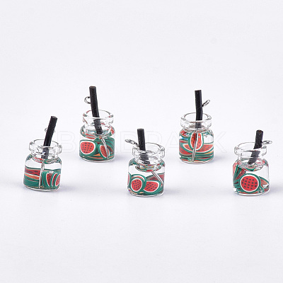 Glass Bottle Pendants GLAA-S181-04B-1