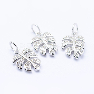Brass Micro Pave Cubic Zirconia Charms KK-P133-04P-NR-1