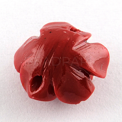 Dyed Flower Synthetical Coral Beads CORA-R011-28D-1