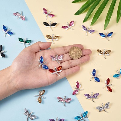 40Pcs 10 Colors Alloy Rhinestones Charms JX147A-1