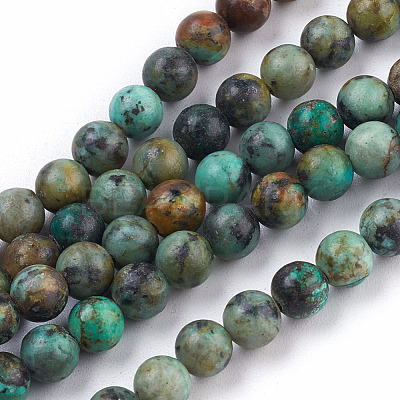 Natural African Turquoise(Jasper) Beads Strands X-TURQ-G037-6mm-1