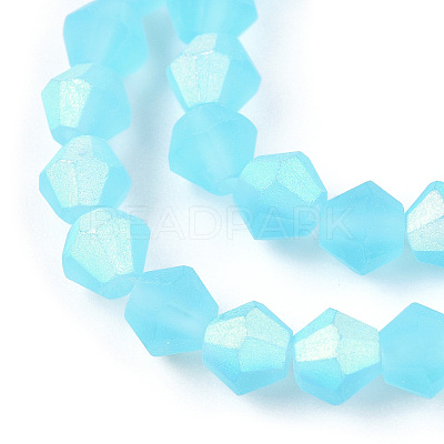 Imitate Austrian Crystal Bicone Frosted Glass Beads Strands EGLA-A039-T4mm-MB20-1
