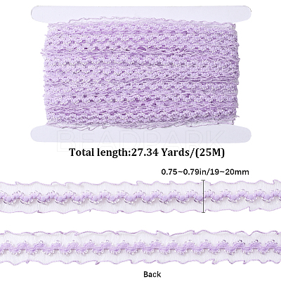 25M Nylon Elastic Pleated Lace Trim OCOR-CY0001-13D-1