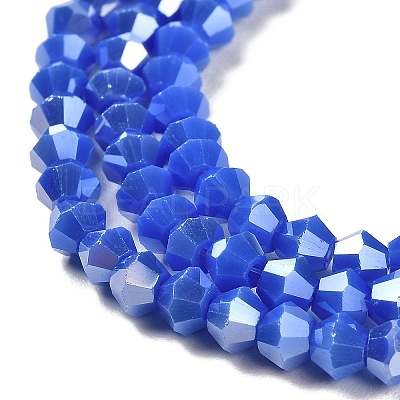 Opaque Solid Color Electroplate Glass Beads Strands EGLA-A039-P4mm-B11-1