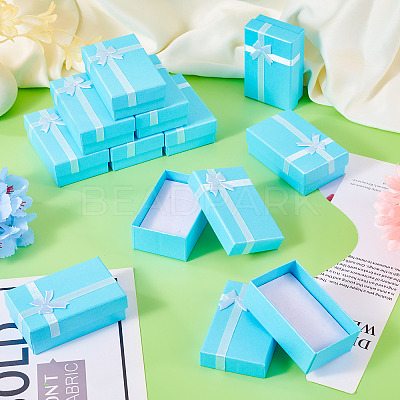 Rectangle Paper Jewelry Storage Gift Boxes with Bowknot CON-TAC0014-09B-1