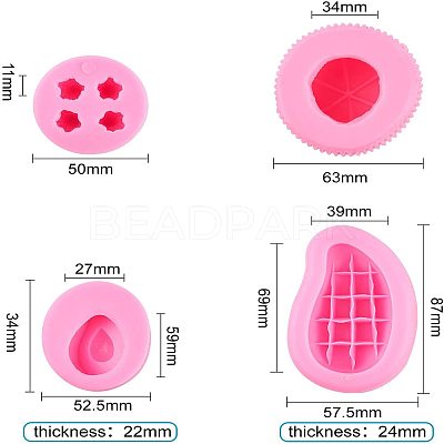 3D Fruits Food Grade Silicone Molds Kits DIY-PH0004-76-1