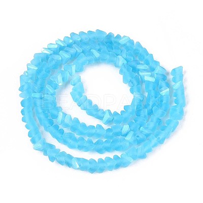Frosted Transparent Glass Beads Strands GLAA-N054-4mm-08-1