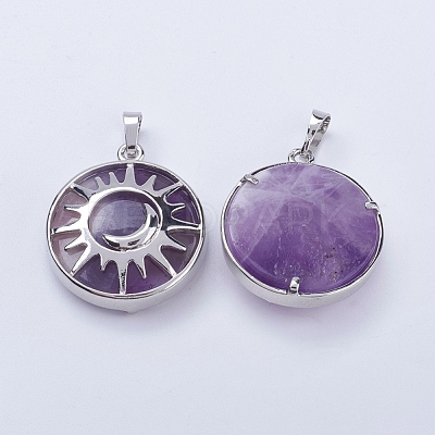 Natural Amethyst Pendants G-K234-B13-1