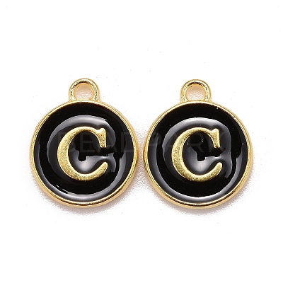 Golden Plated Alloy Charms LS-ENAM-S118-02C-1