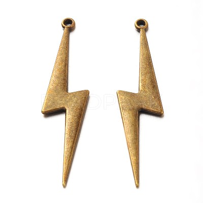 Tibetan Style Alloy Lightning Bolt Big Pendants X-PALLOY-AD92395-AB-FF-1