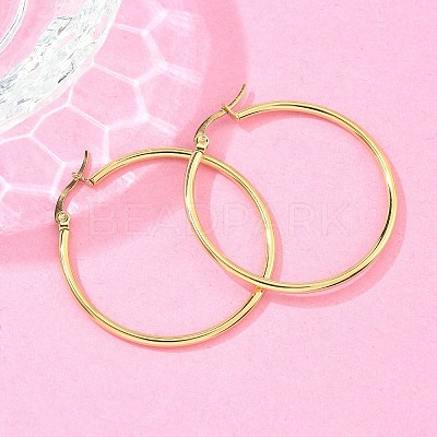 Ion Plating(IP) 304 Stainless Steel Hoop Earrings LS-EJEW-N0016-11G-F-1
