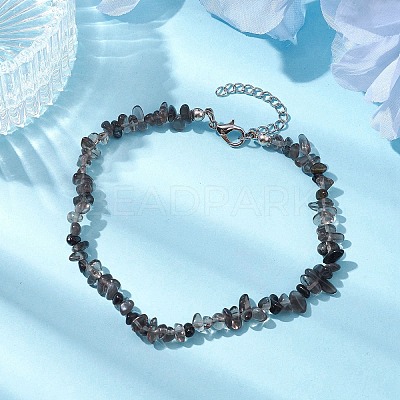 Natural Gemstone Beads Anklets AJEW-AN00583-08-1