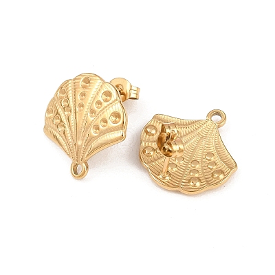Ion Plating(IP) 304 Stainless Steel Stud Earring Findings STAS-Z175-02G-02-1