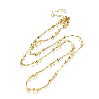 2.5MM Brass Flat Round Twisted Chain Necklaces NJEW-M108-26G-1