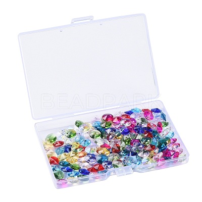 180Pcs 12 Colors Birthstone Charms Glass Charms RGLA-ZZ0001-01-8mm-1