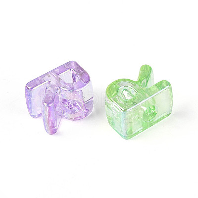 UV Plating Transparent Acrylic European Beads OACR-M027-02R-1