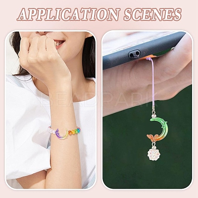 60Pcs 2 Styles Transparent & Opaque UV Plating Acrylic Beads PACR-YW0001-30-1