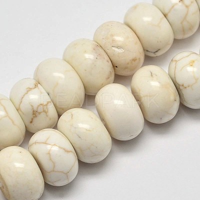 Rondelle Natural Magnesite Beads Strands X-G-M138-25-1