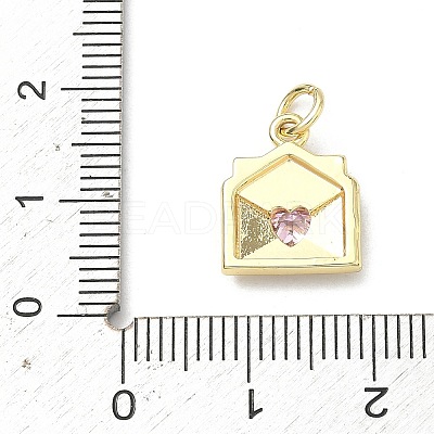 Brass Micro Pave Cubic Zirconia Charms KK-H255-28G-1