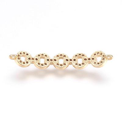 Brass Micro Pave Cubic Zirconia Links ZIRC-E124-46G-1