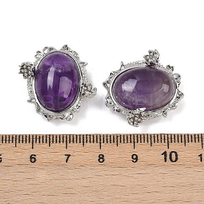 Natural & Synthetic Gemstone Oval with Flower Multi-Strand Links G-G291-03P-1