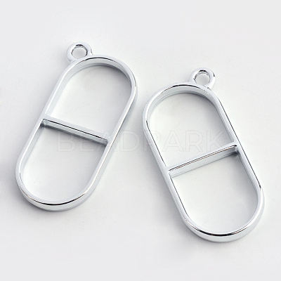 Rack Plating Alloy Open Back Bezel Pendants PALLOY-S047-33D-FF-1