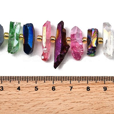 Electroplated Natural Quartz Crystal Beads Strands G-F800-F09-1
