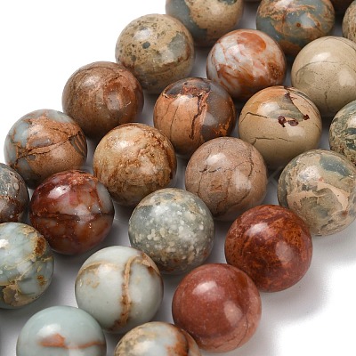 Natural Aqua Terra Jasper Beads Strands G-Z110-C01-14mm-1