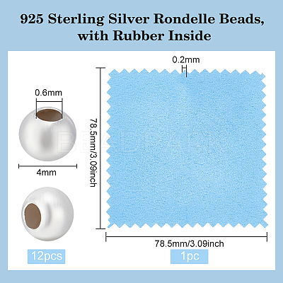 12Pcs 925 Sterling Silver Rondelle Beads STER-BC0001-85-1