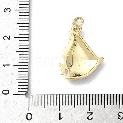 Sea Animals Brass Enamel Pendants KK-B155-02A-01G-1