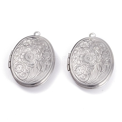 Tarnish Resistant 316 Stainless Steel Locket Pendants STAS-O132-02P-1