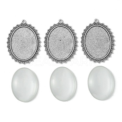 DIY Blank Tibetan Style Alloy Pendants Making Kit DIY-FS0005-80B-1