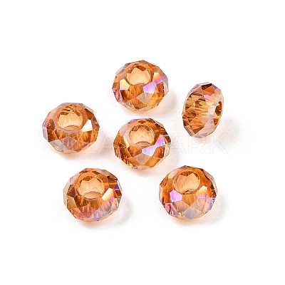 Transparent Glass European Beads GPDL-N005-D14mm-A06-1