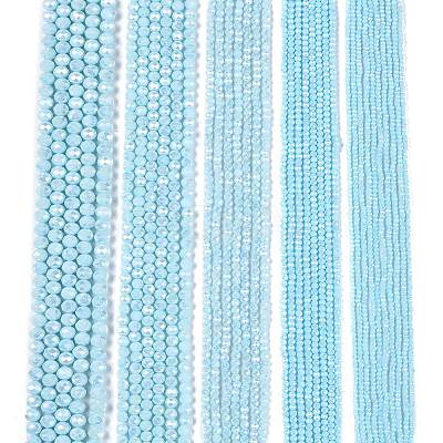 Electroplate Glass Beads Strands EGLA-A044-P1mm-B06-1