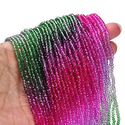 Transparent Painted Glass Beads Strands X1-DGLA-A034-T1mm-A06-1