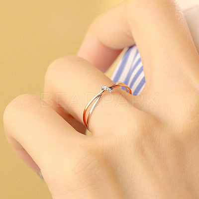 925 Sterling Silver Criss Cross Finger Rings FS-WGE9494-03-1