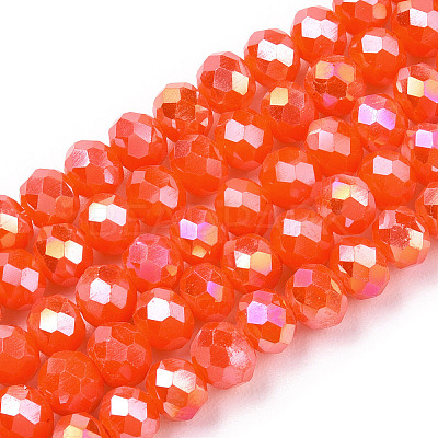 Electroplate Glass Beads Strands EGLA-A044-P8mm-B03-1