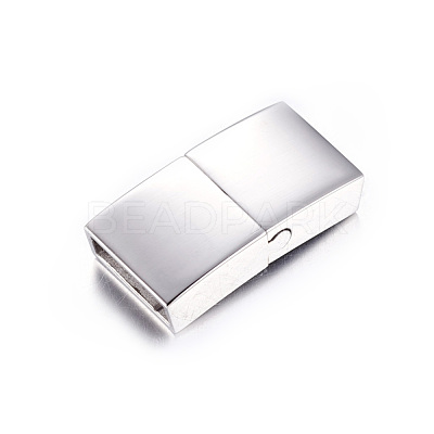Tarnish Resistant 304 Stainless Steel Magnetic Clasps with Glue-in Ends STAS-I011-04-1