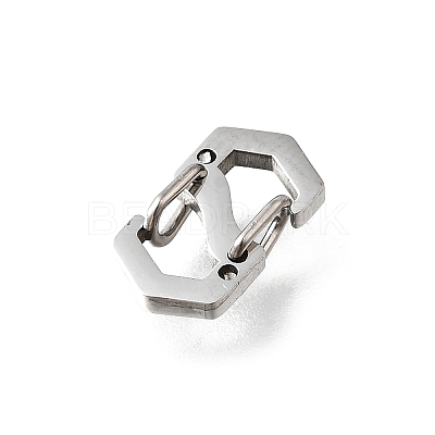 304 Stainless Steel Keychain Clasp Findings STAS-U051-01A-P-1
