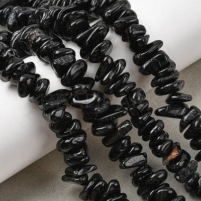Natural Black Tourmaline Beads Strands G-A285-A07-01-1