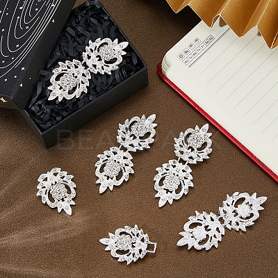 5Pcs Alloy & Crystal Rhinestone Snap Lock Clasps FIND-FH0008-91S-1