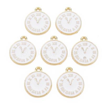 Clock Alloy Enamel Pendants X-ENAM-Q033-11D-1